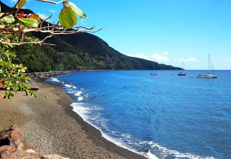 Or bleu-Bungalow volcan Soufriere-Vue sur mer Saint-Claude Exterior foto